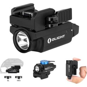OLIGHT Baldr RL Mini 600 Lumens Compact Rail Mounted Weaponlight with Red Beam and White LED Combo, Magnetic USB Rechargeable Tactical Flashlight with 1913 or GL Rail, Built-in Battery(Black)