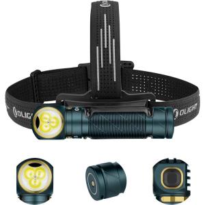OLIGHT Perun 3 Rechargeable Headlamp Flashlight, 3000 Lumens LED Headlight with Red Light, Waterproof Head Lamp with Headband for Outdoor Camping, Hiking, Working(Orange)(Dream Blue)