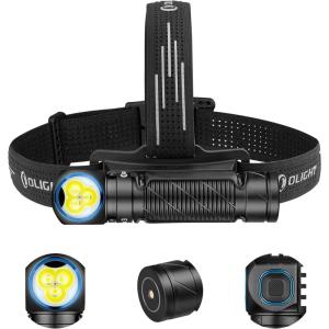 OLIGHT Perun 3 Rechargeable Headlamp Flashlight, 3000 Lumens LED Headlight with Red Light, Waterproof Head Lamp with Headband for Outdoor Camping, Hiking, Working(Orange)(Black)