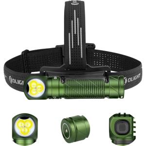 OLIGHT Perun 3 Rechargeable Headlamp Flashlight, 3000 Lumens LED Headlight with Red Light, Waterproof Head Lamp with Headband for Outdoor Camping, Hiking, Working(Orange)(OD Green)