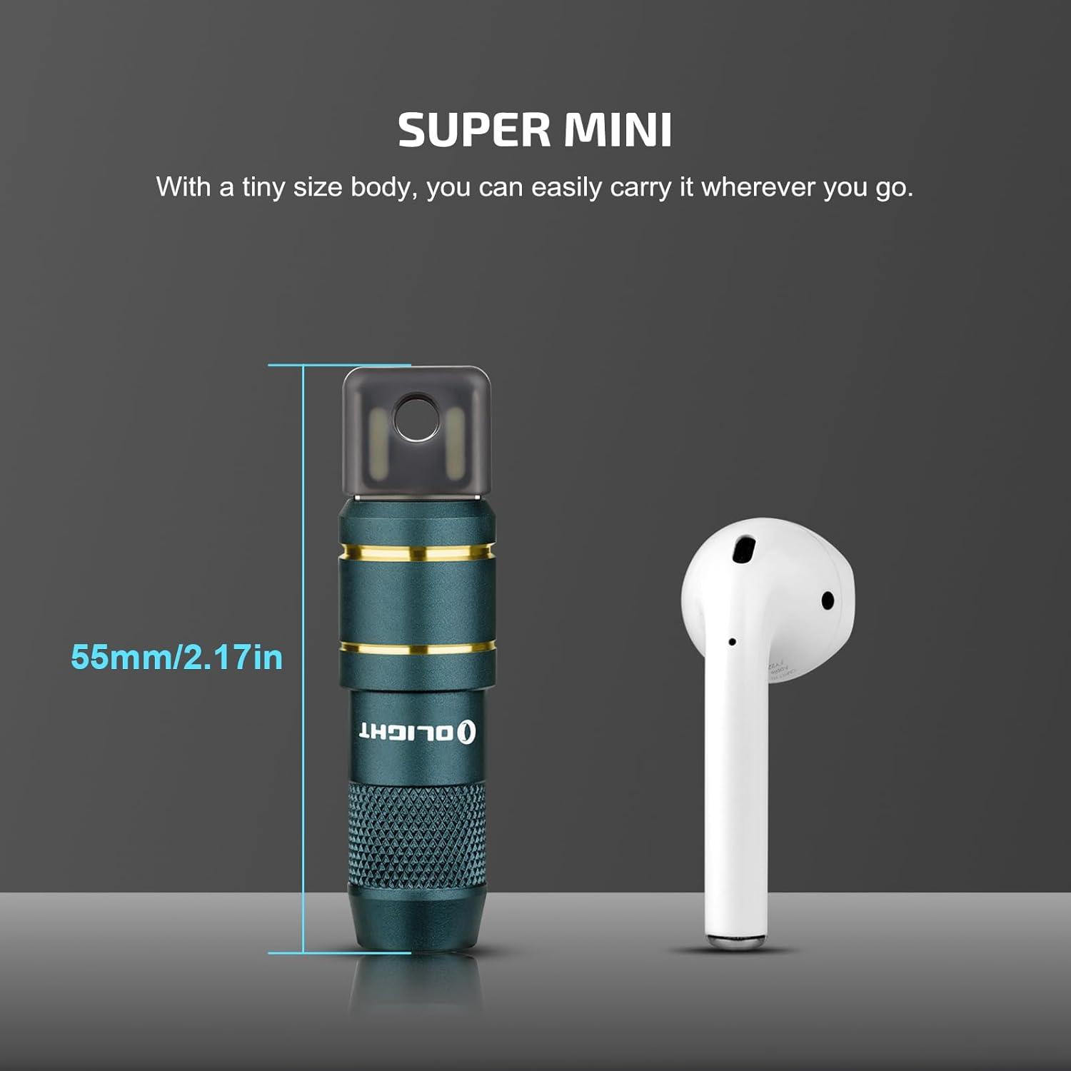 imageOLIGHT IMINI 2 EDC Rechargeable Keychain Flashlight 50 Lumens Compact and Portable Mini LED Keyring Lights with Builtin Battery Ideal for Everyday Carry and Emergencies OrangeDream Blue