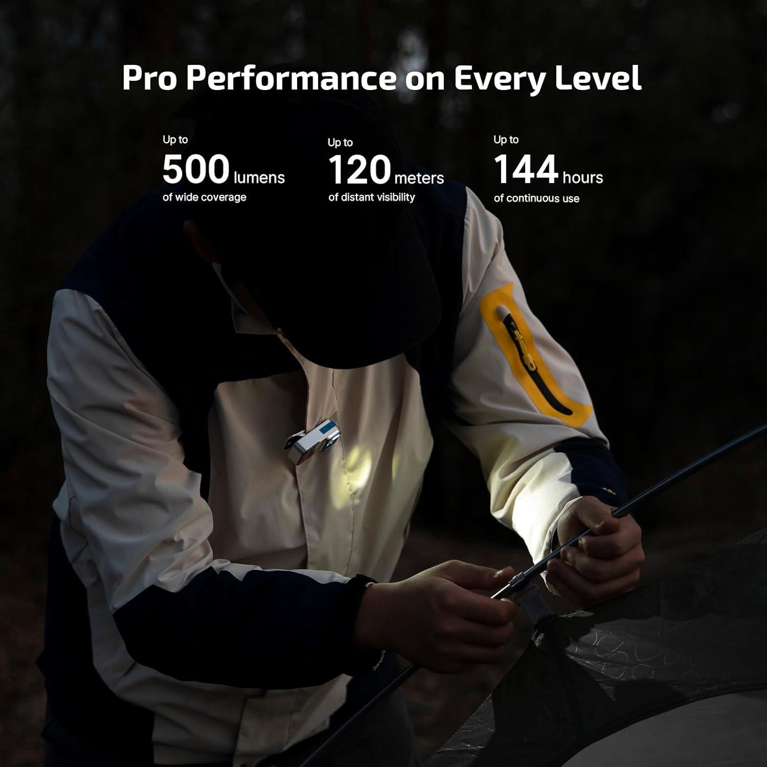 imageOLIGHT Oclip Pro EDC Flashlight Clipon Light Rechargeable 500 Lumens with Three Lighting Solutions TypeC Charging Magnetic Flash Lights for Signaling Cycling Outdoor or Indoor UseOD GreenStars Stripes Edition