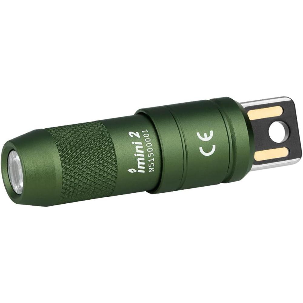 imageOLIGHT IMINI 2 EDC Rechargeable Keychain Flashlight 50 Lumens Compact and Portable Mini LED Keyring Lights with Builtin Battery Ideal for Everyday Carry and Emergencies OrangeOD Green