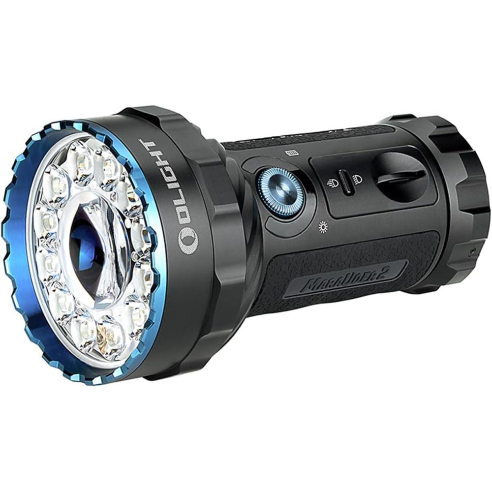 imageOLIGHT Marauder 2 Rechargeable Handheld Flashlight 14000 Lumens Ultra Bright Light with 3X Buildin Battery Pack for Home Outdoors Emergency UseBlack
