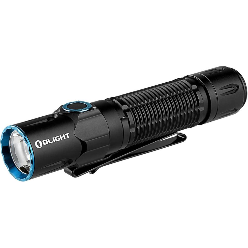 imageOLIGHT Warrior 3S 2300 Lumens Rechargeable Tactical Flashlight Compact DualSwitches LED Bright Light with Proximity Sensor Powered by Customized Battery for Emergency EDC and Searching BlackBlack