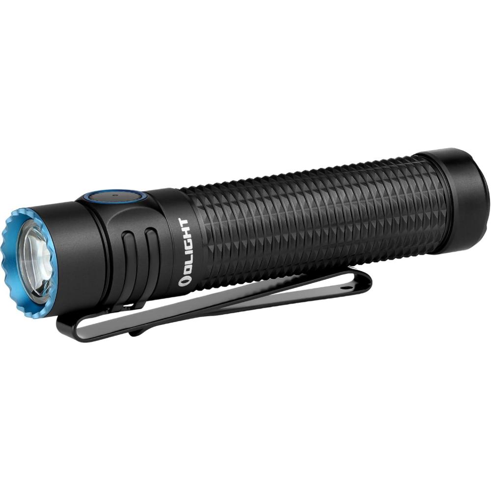 imageOLIGHT Warrior Mini3 Tactical Flashlight Dual Switches LED Rechargeable Light with MCC3 Charger 1750 Lumens Powerful EDC Light for Camping Emergency and Outdoor BlackBlack