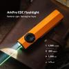 OLIGHT ArkPro EDC Flat Flashlight Rechargeable with Green Beam, UV and White LED,1500 Lumens USB-C Pocket Camping Flashlight, Spotlight Floodlight for Outdoor Emergency Working (Black CW)(Orange)