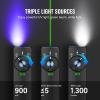 OLIGHT Arkfeld Pro Rechargeable EDC Flat Flashlight with Green Beam, UV and White LED Combo, 1300 Lumens Portable Pocket Lights, Triple Sources for Outdoors Emergency Working (Orange CW)(Black)