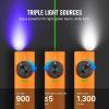 OLIGHT Arkfeld Pro Rechargeable EDC Flat Flashlight with Green Beam, UV and White LED Combo, 1300 Lumens Portable Pocket Lights, Triple Sources for Outdoors Emergency Working (Orange CW)(Orange)