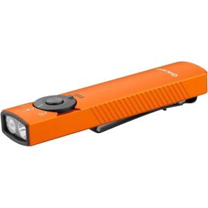 OLIGHT Arkfeld Pro Rechargeable EDC Flat Flashlight with Green Beam, UV and White LED Combo, 1300 Lumens Portable Pocket Lights, Triple Sources for Outdoors Emergency Working (Orange CW)(Orange)