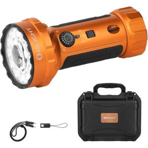 OLIGHT Marauder Mini 2 Bright Flashlight 10,000 Lumen with 750 Meters Beam Distance, Rechargeable Light with Dual Charging & 5 Lighting Modes for Outdoor, Camping, Emergencies (Midnight Blue)(Orange)