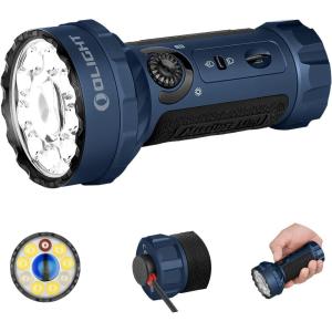 OLIGHT Marauder Mini 7,000 Lumens Bright Flashlight with 600 Meters Beam Distance, Powerful RGB Lights, Magnetic Rechargeable for Outdoors Work, Hunting, and Searching(Black)(Midnight Blue)