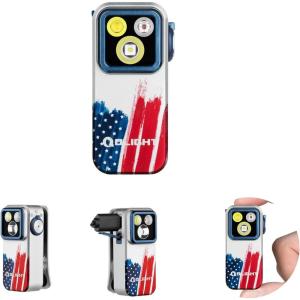 OLIGHT Oclip Pro EDC Flashlight Clip-on Light, Rechargeable 500 Lumens with Three Lighting Solutions Type-C Charging, Magnetic Flash Lights for Signaling, Cycling, Outdoor or Indoor Use(OD Green)(Stars & Stripes Edition)
