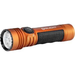 OLIGHT Seeker 4 Pro Rechargeable Flashlights, 4600 Lumens High Powerful Bright Light with USB C Holster, Waterproof IPX8 for Emergencies, Camping, Searching (Midnight Blue Cool White)(Orange)