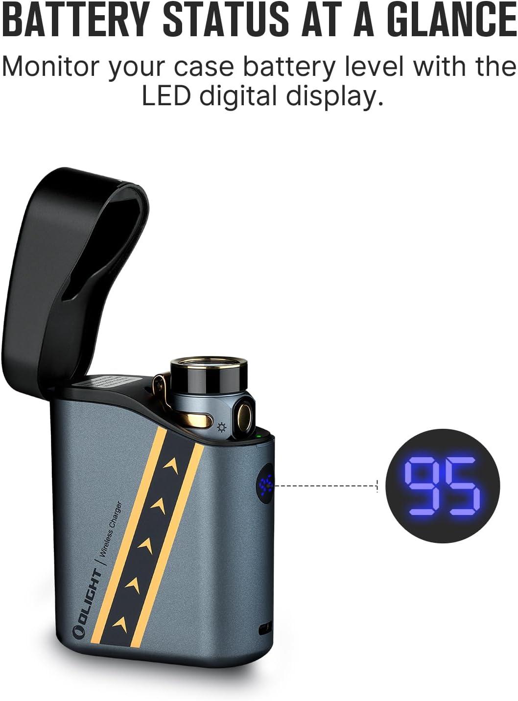 imageOLIGHT Baton4 Premium Edition EDC Flashlights 1300 Lumens with TypeC Charging Box Powered by Rechargeable Battery Small Bright Light IPX8 Waterproof for Emergencies Outdoors OD GreenFighter Pilot