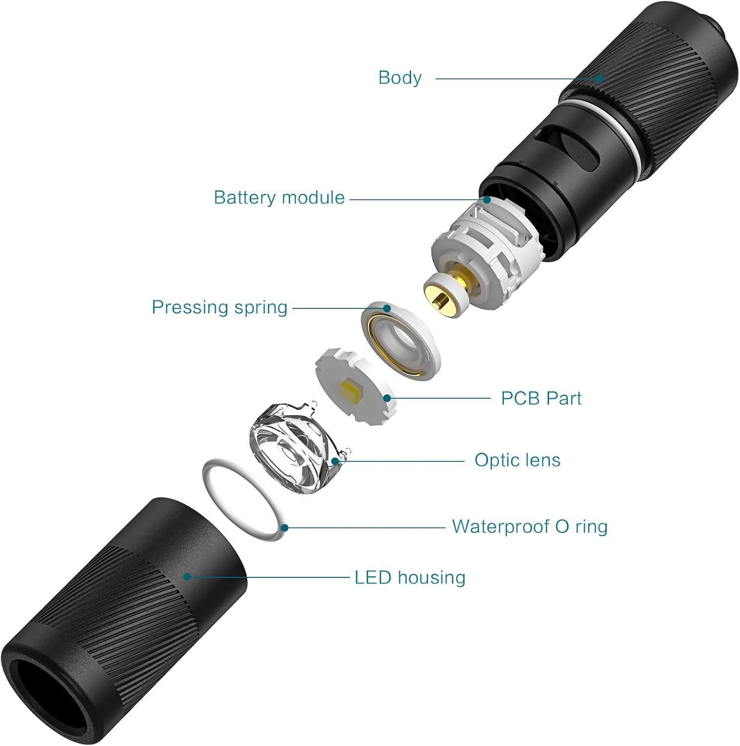 imageOLIGHT I1R 2 Pro Eos 180 Lumens EDC Rechargeable Keychain Flashlight Powered by Builtin Rechargeable Battery with TypeC USB Cable Slim Mini Handheld Light for Everyday Carry BlackBlack