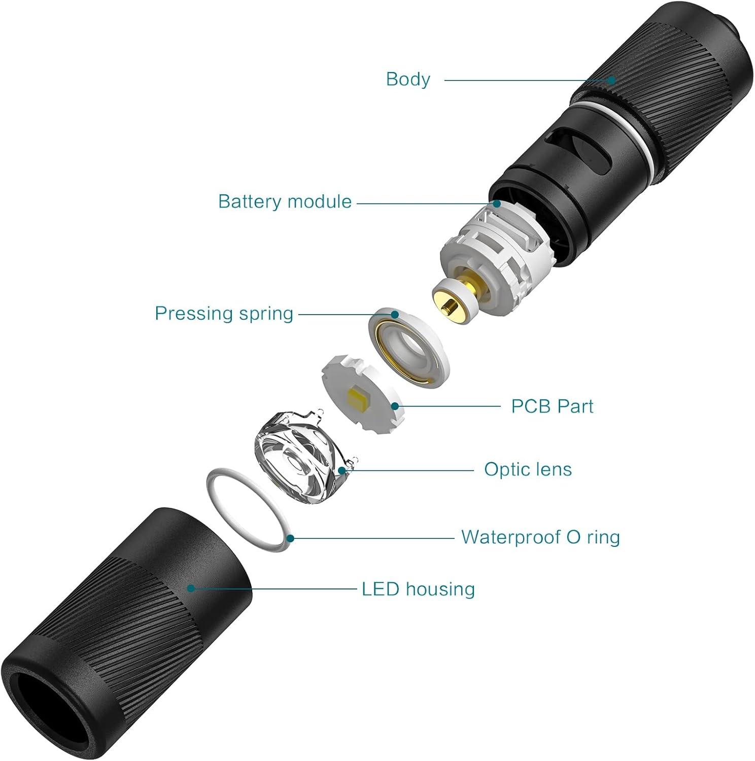 imageOLIGHT I1R 2 Pro Eos 180 Lumens EDC Rechargeable Keychain Flashlight Powered by Builtin Rechargeable Battery with TypeC USB Cable Slim Mini Handheld Light for Everyday Carry BlackOrange
