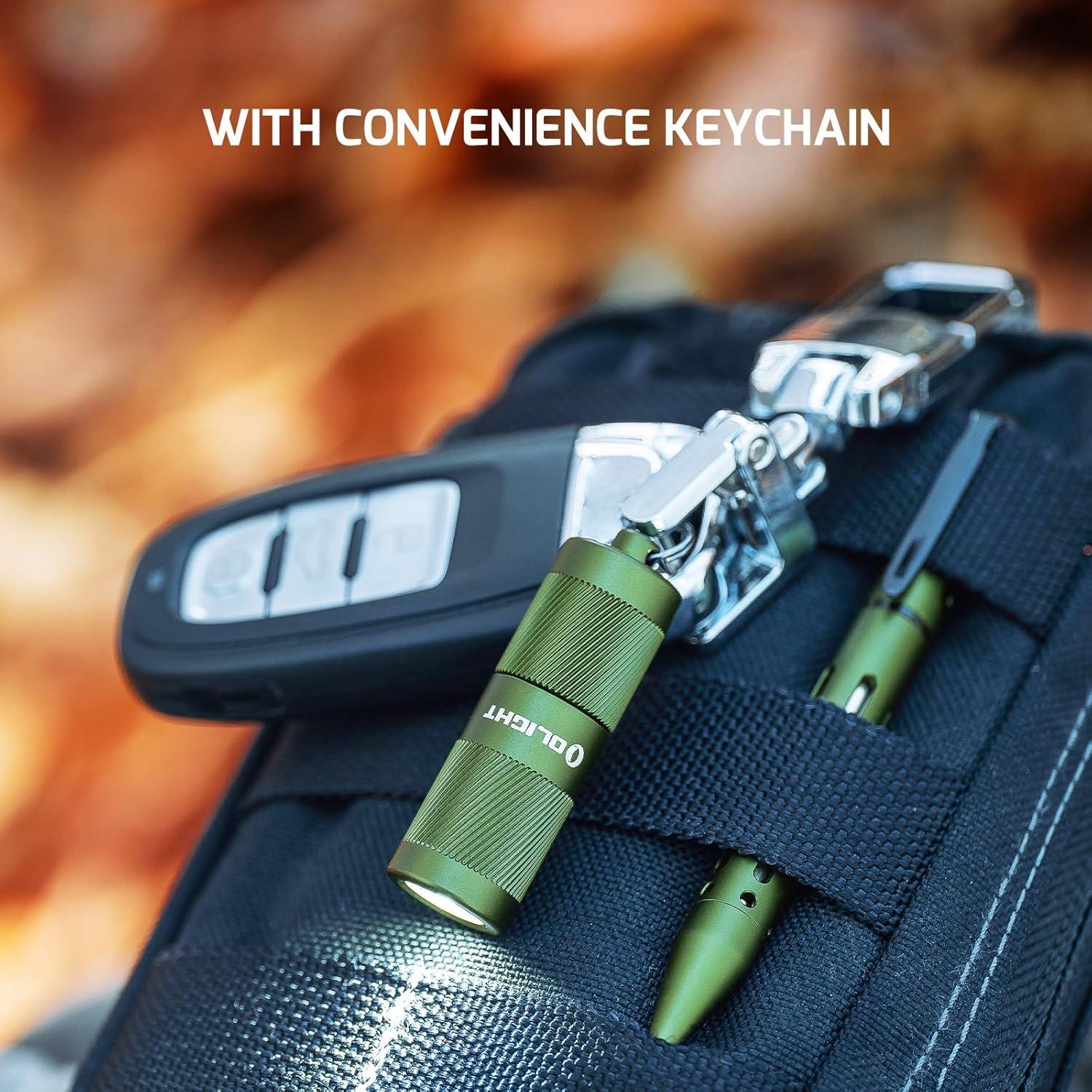 imageOLIGHT I1R 2 Pro Eos 180 Lumens EDC Rechargeable Keychain Flashlight Powered by Builtin Rechargeable Battery with TypeC USB Cable Slim Mini Handheld Light for Everyday Carry BlackOD Green