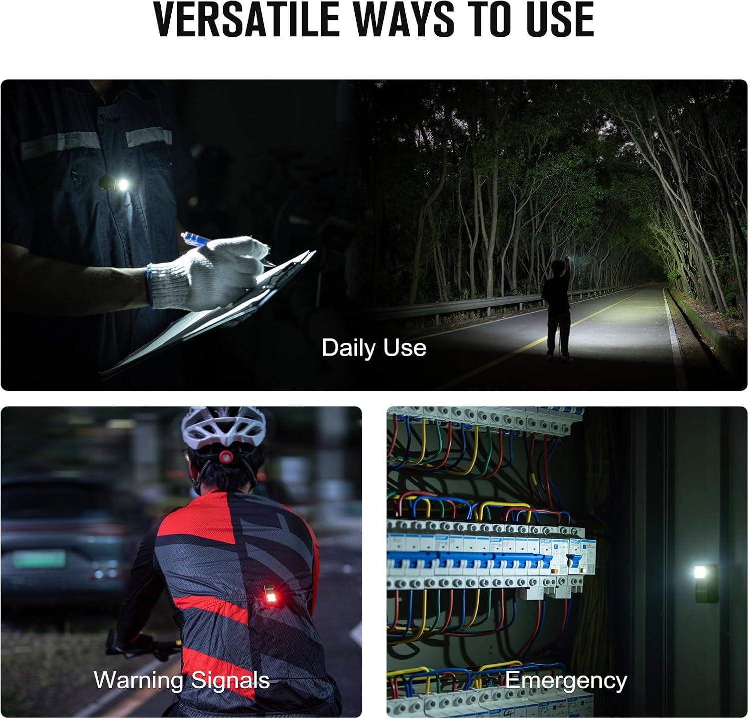 imageOLIGHT Oclip Rechargeable EDC Flashlight 300 Lumens Dual Sources Compact Pocket Clip Light Convenient USB C Charging Magnetic Flash Lights for Working Cycling Emergency Signaling ToolBlackOD Green