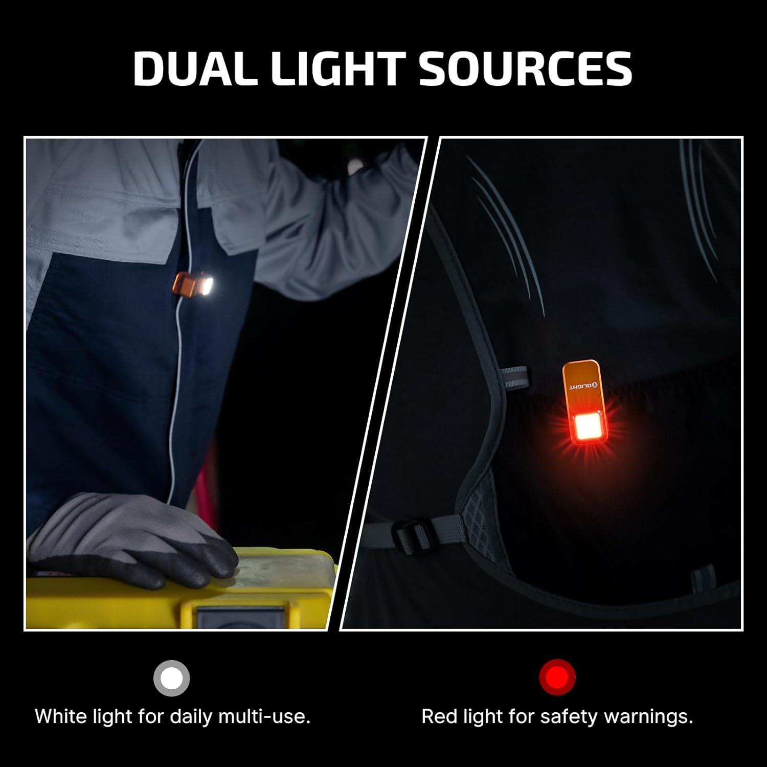 imageOLIGHT Oclip Rechargeable EDC Flashlight 300 Lumens Dual Sources Compact Pocket Clip Light Convenient USB C Charging Magnetic Flash Lights for Working Cycling Emergency Signaling ToolBlackOrange