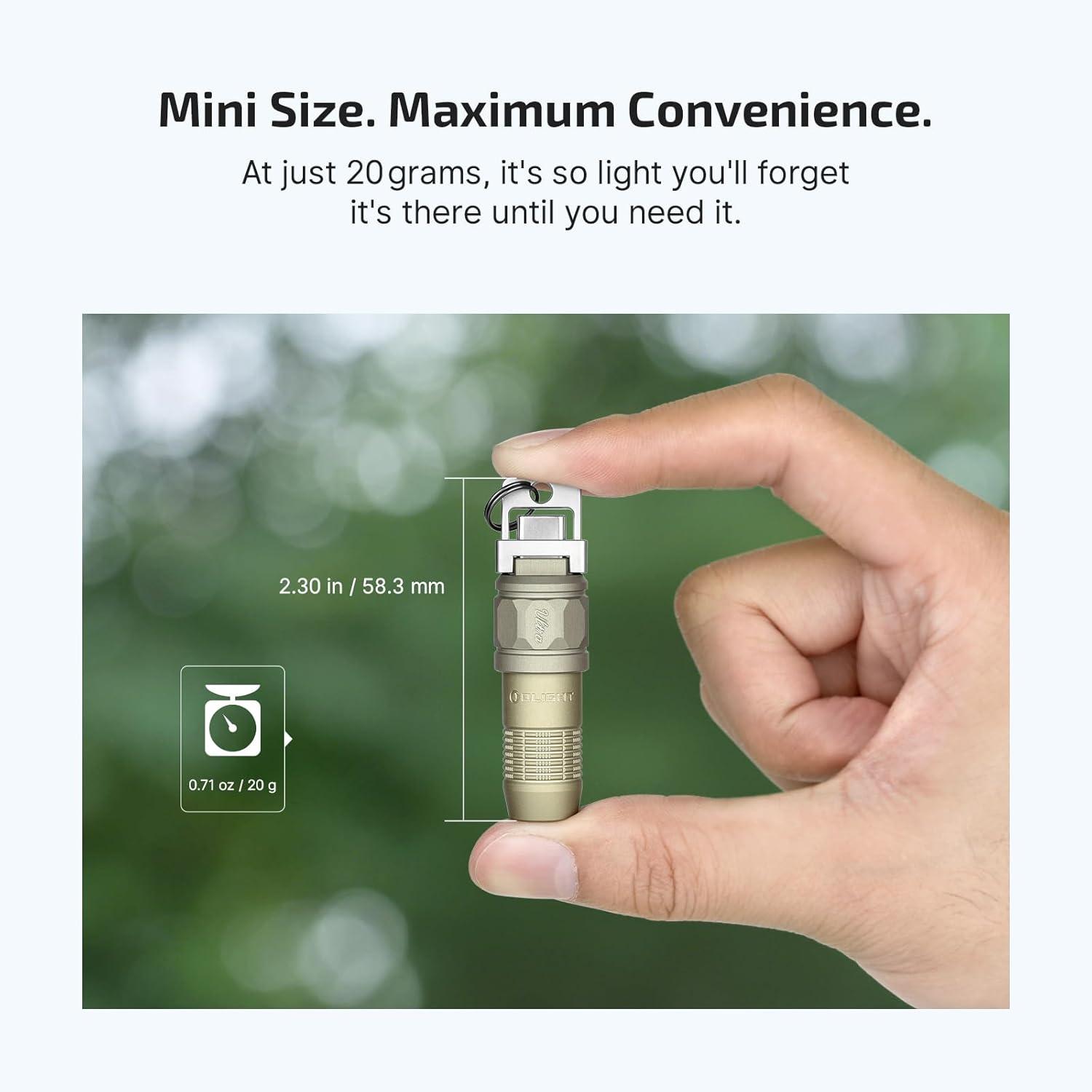 imageOLIGHT iUltra Rechargeable EDC Flashlight 80 Lumens Mini LED Keychain Light Easy take with Pocket or Attach to Keyring Bag for Everyday Carry and Emergencies OliveGreenOlive Green