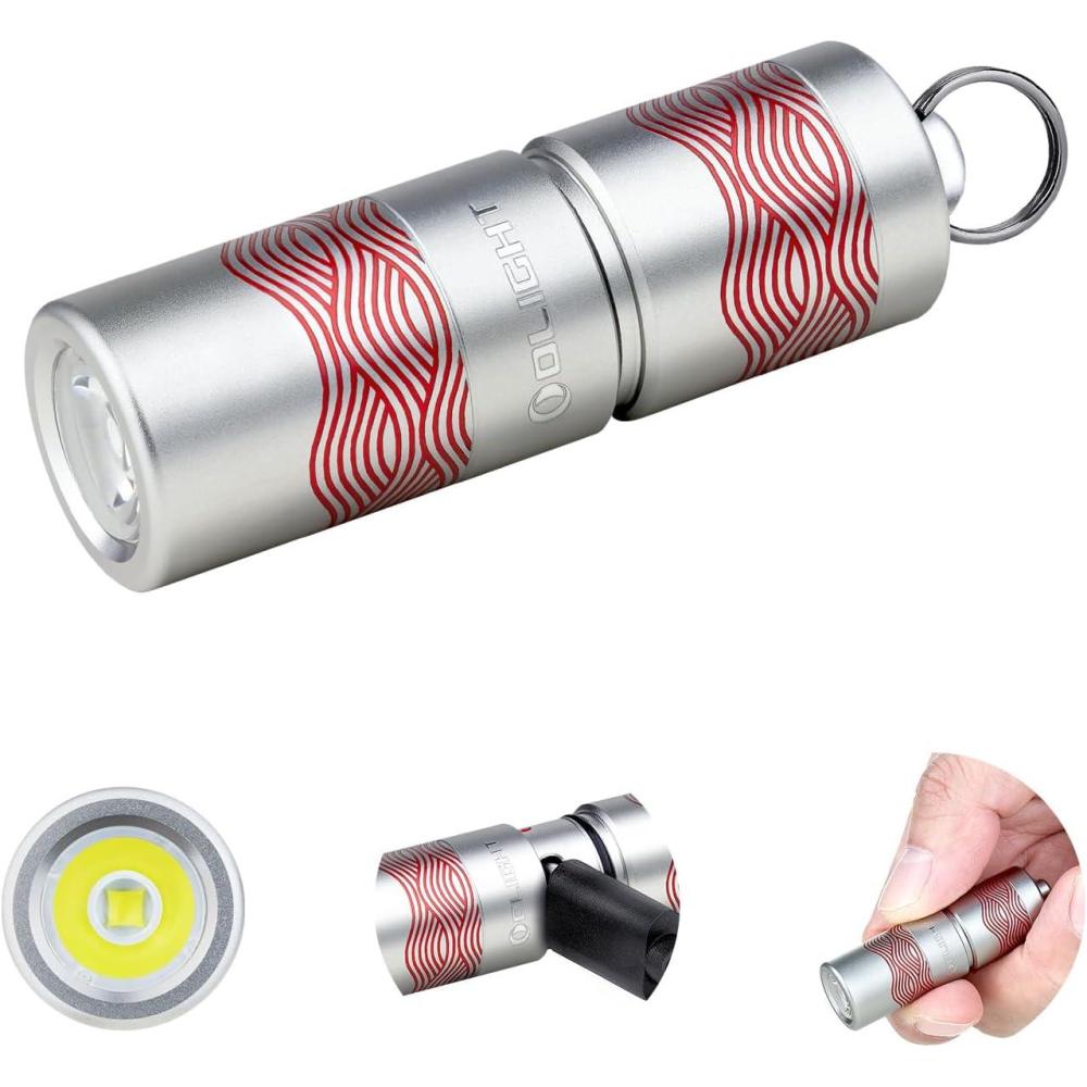 imageOLIGHT I1R 2 Pro Eos 180 Lumens EDC Rechargeable Keychain Flashlight Powered by Builtin Rechargeable Battery with TypeC USB Cable Slim Mini Handheld Light for Everyday Carry BlackSilver