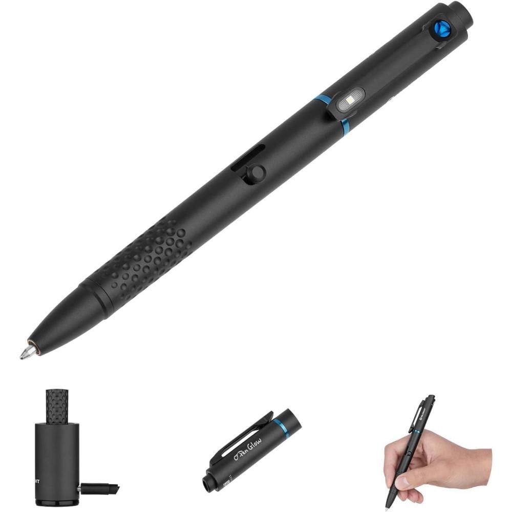 imageOLIGHT OPen Glow EDC Pen Light 120 Lumens with Green Beam Rechargeable LED Flashlight for Outdoor Uses Writing Adventure Professional Business GiftBlackBlack
