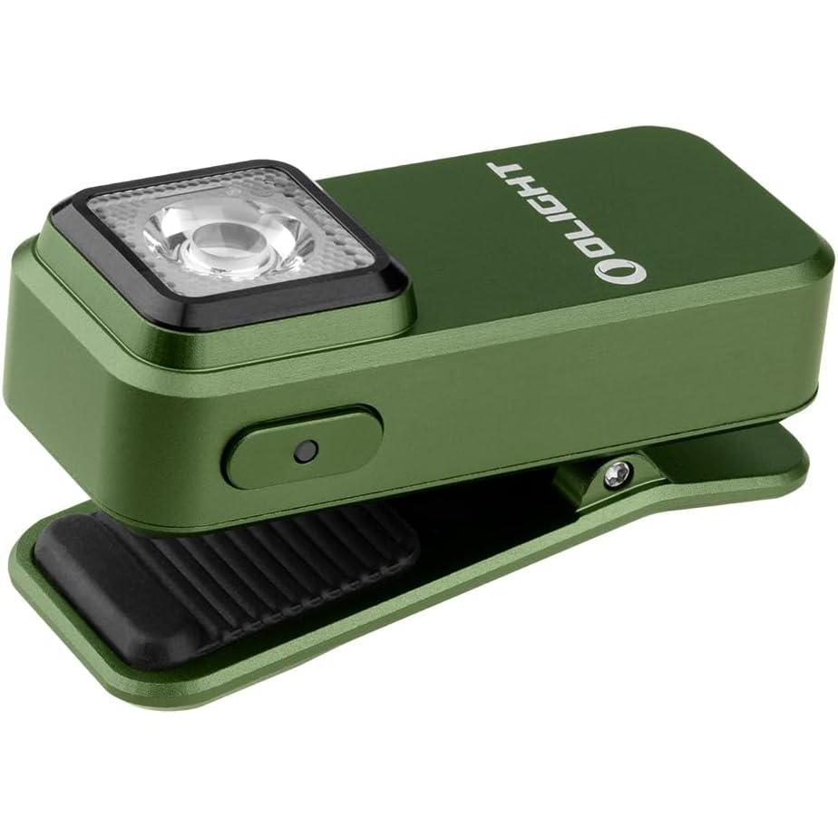 imageOLIGHT Oclip Rechargeable EDC Flashlight 300 Lumens Dual Sources Compact Pocket Clip Light Convenient USB C Charging Magnetic Flash Lights for Working Cycling Emergency Signaling ToolBlackOD Green