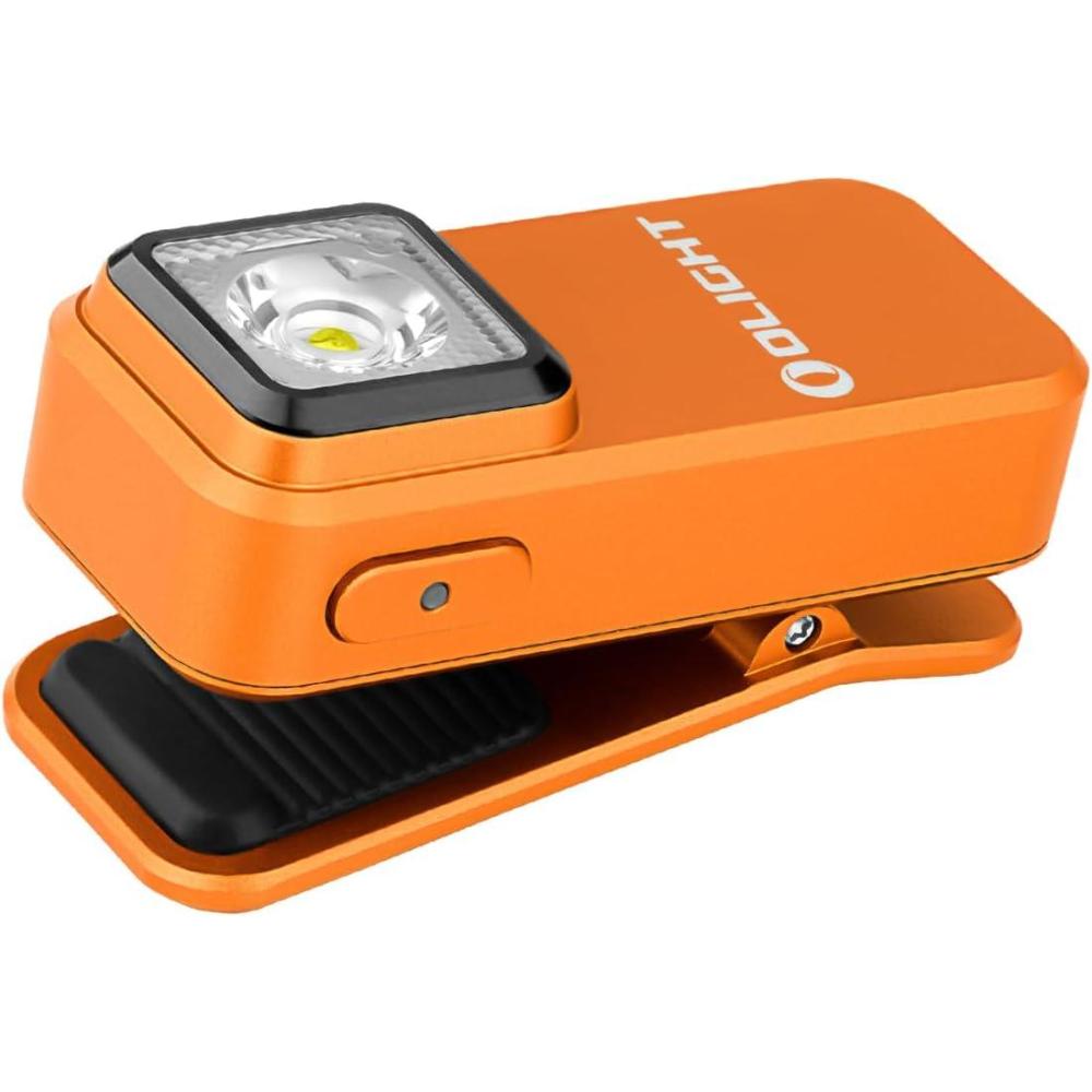 imageOLIGHT Oclip Rechargeable EDC Flashlight 300 Lumens Dual Sources Compact Pocket Clip Light Convenient USB C Charging Magnetic Flash Lights for Working Cycling Emergency Signaling ToolBlackOrange