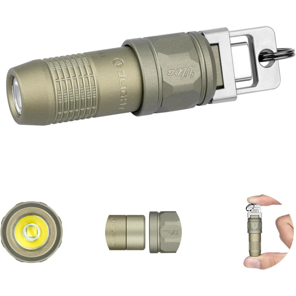 imageOLIGHT iUltra Rechargeable EDC Flashlight 80 Lumens Mini LED Keychain Light Easy take with Pocket or Attach to Keyring Bag for Everyday Carry and Emergencies OliveGreenOlive Green