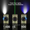 OLIGHT Arkfeld Ultra 1400 Lumens EDC Flat Flashlight, Rechargeable Compact Pocket Flash Light Combines White LED, UV and Green Beam, Triple Sources Perfect for Checking, Working (Olive-Green)(Olive Green)