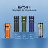 OLIGHT Baton4 Rechargeable EDC Flashlight, LED Pocket Light 1300 Lumens with Magnetic Charging Cable, 6 Modes, IPX8 Waterproof Powerful Bright Flashlight for Home, Camping and Emergencies (OD Green)(OD Green)
