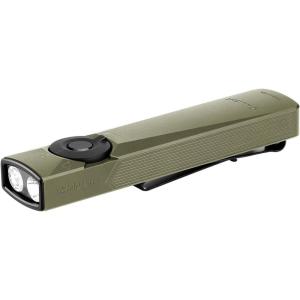 OLIGHT Arkfeld Ultra 1400 Lumens EDC Flat Flashlight, Rechargeable Compact Pocket Flash Light Combines White LED, UV and Green Beam, Triple Sources Perfect for Checking, Working (Olive-Green)(Olive Green)