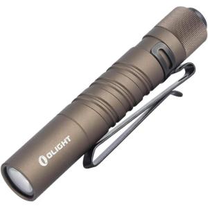 OLIGHT I3T EOS 180 Lumens Dual-Output Slim EDC Flashlight for Camping and Hiking, Tail Switch Flash Light with AAA Battery (Black)(Desert Tan)