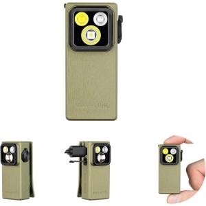 OLIGHT Oclip Ultra EDC Flashlight Clip-on Light, 530 Lumens Rechargeable with Type-C Charging, Combines Floodlight, Spotlight and UV, Triple Magnetic Lights for Inspection and Work (Navy Blue)(Olive Green)