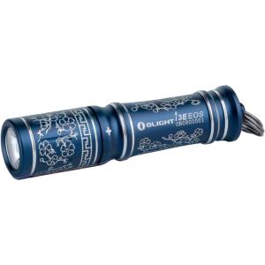 OLIGHT i3E EOS PMMA TIR Lens AAA EDC Flashlight 90 Lumens Compact Keychain Flash Light for Night, Camping (Black)(Blue Cloud)