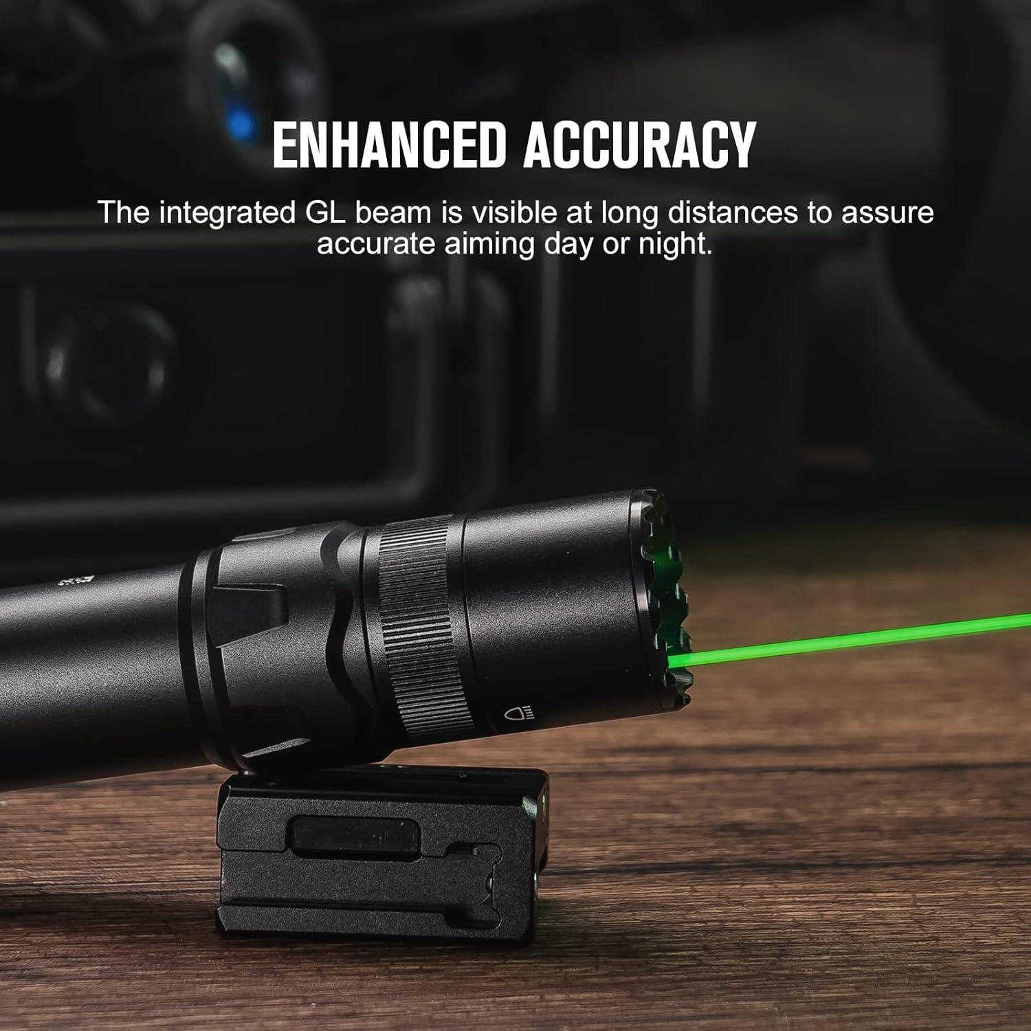imageOLIGHT Odin GL 1500 Lumens Picatinny Rail Mount Rechargeable Tactical Flashlight with Green Beam and White LED Combo Removable Slide RailMount and DualButton Remote Pressure Switch BlackFLASHLIGHT