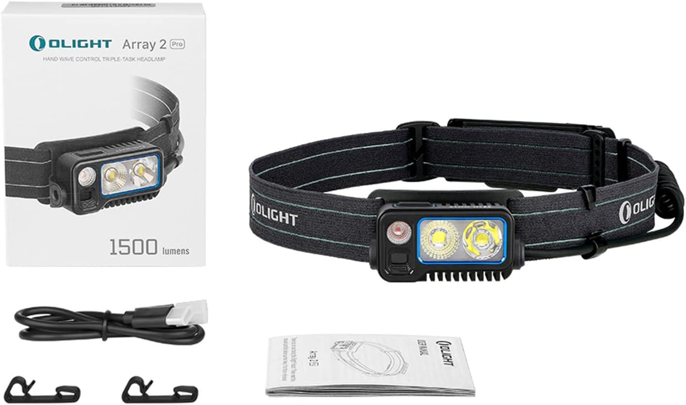 image:imageOLIGHT Array 2 Pro 1500 Lumens Headlamp with Red Light Option Powered by USBC Rechargeable LED Headlight with Motion Sensor for Outdoors Camping Running Working BlackBlack