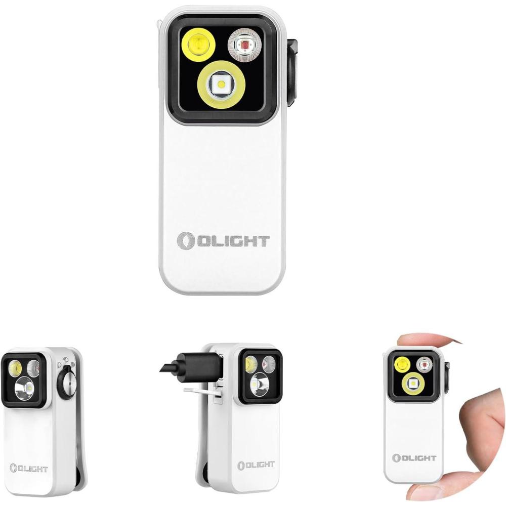 image:imageOLIGHT Oclip Pro EDC Flashlight Clipon Light Rechargeable 500 Lumens with Three Lighting Solutions TypeC Charging Magnetic Flash Lights for Signaling Cycling Outdoor or Indoor UseWhiteWhite