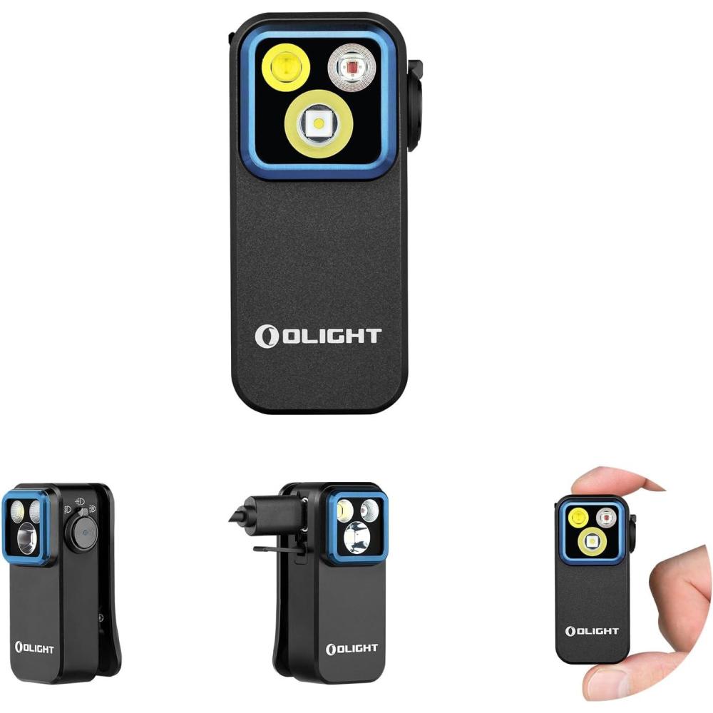 image:imageOLIGHT Oclip Pro EDC Flashlight Clipon Light Rechargeable 500 Lumens with Three Lighting Solutions TypeC Charging Magnetic Flash Lights for Signaling Cycling Outdoor or Indoor UseWhiteBlack