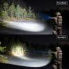 OLIGHT PL X Tactical Rail Mount Flashlight with 22,500 Candela Spotlight and 1,200 Lumens Floodlight, Adjustable and Reversible Lugs, USB-C, Compact Strobe Mount for Outdoor Searching (Matte Black)(Black)