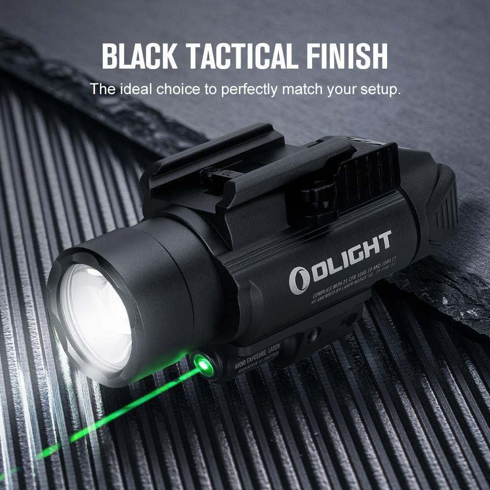 image:imageOLIGHT Baldr Pro 1350 Lumens Tactical Weaponlight with Green Light and White LED 260 Meters Beam Distance Compatible with 1913 or GL Rail Batteries IncludedDesert TanBlack