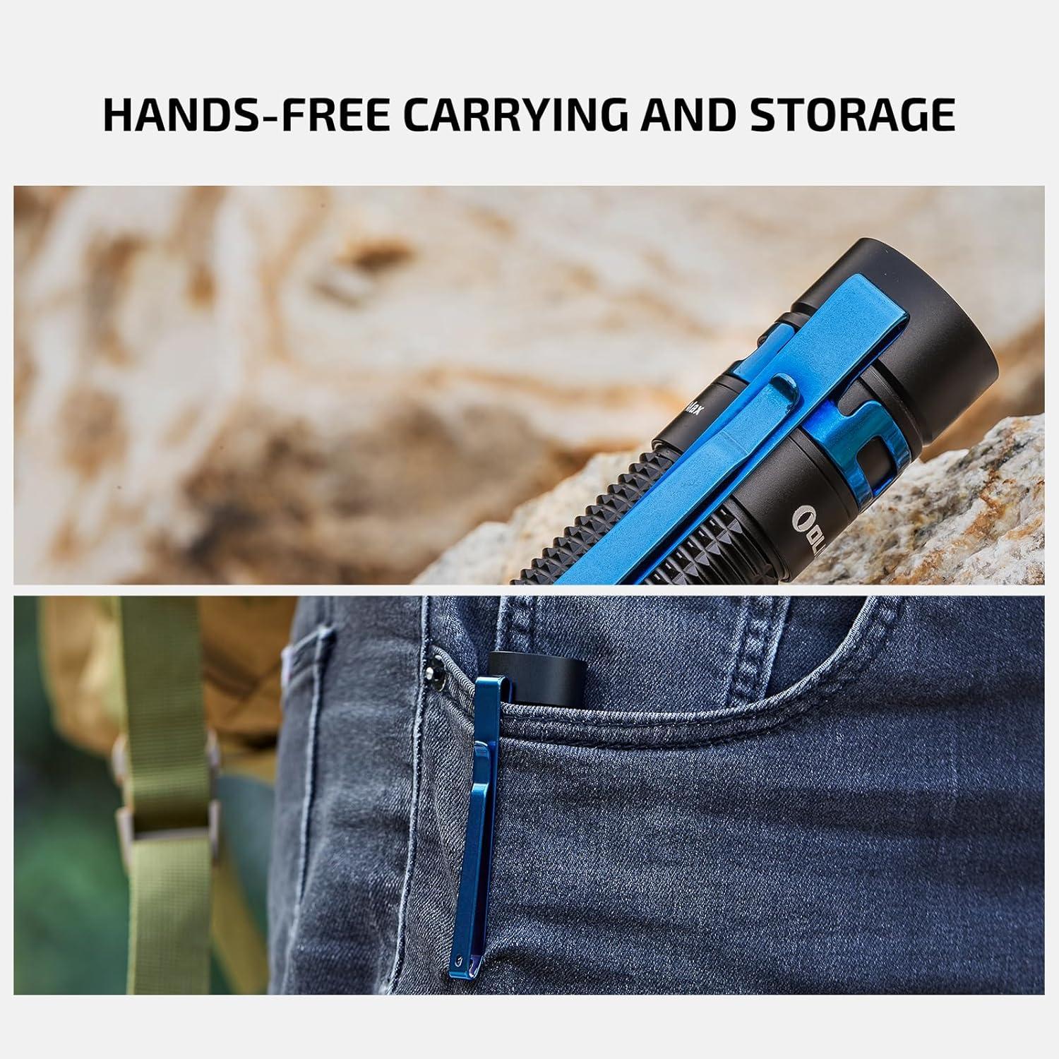 image:imageOLIGHT Baton3 Pro Max 2500 Lumens Rechargeable Compact EDC Pocket Flashlights with Safety Proximity Sensor for Camping Hiking and Emergency Cool White Light 57006700KBlack