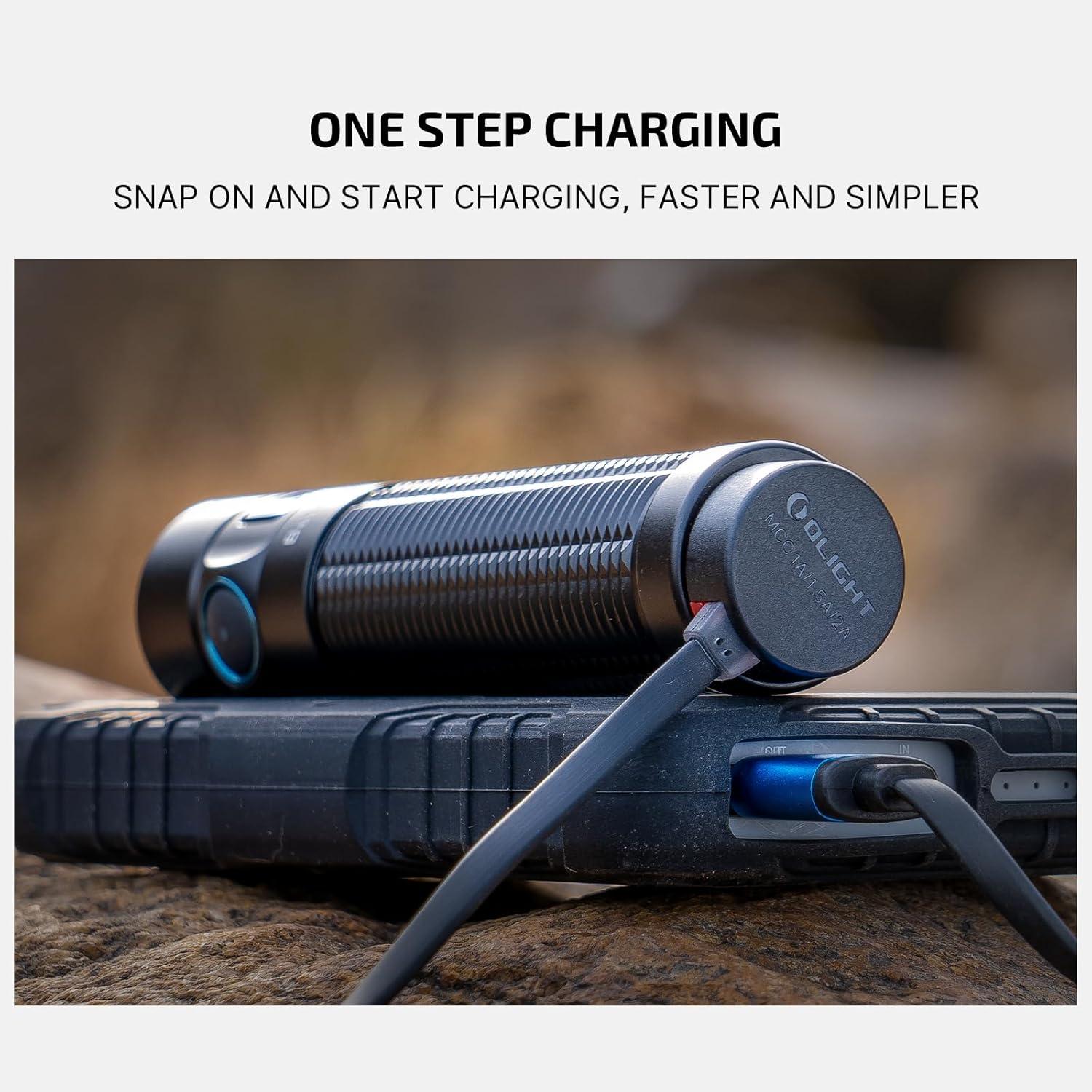 image:imageOLIGHT Baton3 Pro Max 2500 Lumens Rechargeable Compact EDC Pocket Flashlights with Safety Proximity Sensor for Camping Hiking and Emergency Cool White Light 57006700KBlack