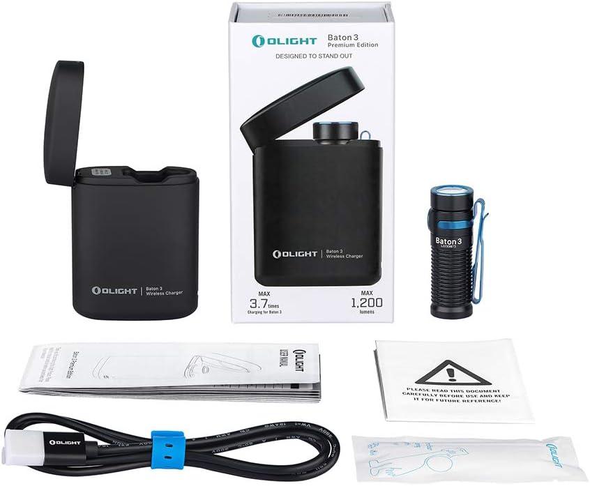 image:imageOLIGHT Baton3 Premium Edition EDC Flashlights Rechargeable 1200 Lumens Compact LED Flashlight with TypeC Charging Box Powered by a Single Rechargeable Battery BlackBlack