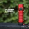 OLIGHT Warrior Nano Tactical Flashlight, 1200 Lumens Rechargeable LED Light with MCC Charger, Dual Switches EDC for Emergency, Outdoors and Camping (Red)(Red)