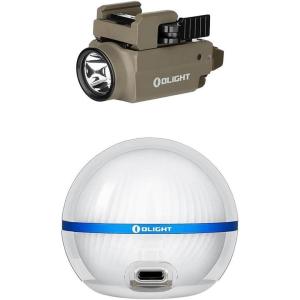 OLIGHT Baldr S 800 Lumens Compact Rail Mount Weaponlight with Green Beam and White LED Combo Bundle Sphere C Smart Night Light USB-C Rechargeable, App Control Ambient Lighting