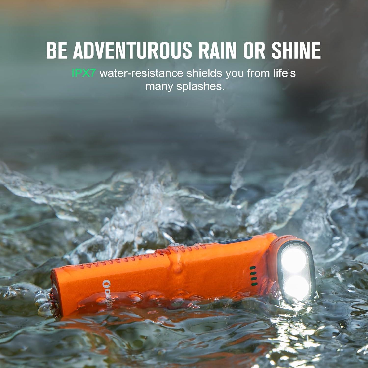 image:imageOLIGHT Arkflex Adjustable Right Angle EDC Flashlight 1000 Lumens Rechargeable Handheld Lights TwoWay Pocket Clip with an 090Articulating Head for Working Outdoors and Repairing Orange