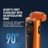 OLIGHT Arkflex Adjustable Right Angle EDC Flashlight, 1000 Lumens Rechargeable Handheld Lights, Two-Way Pocket Clip with an 0-90°Articulating Head for Working Outdoors and Repairing (Orange)