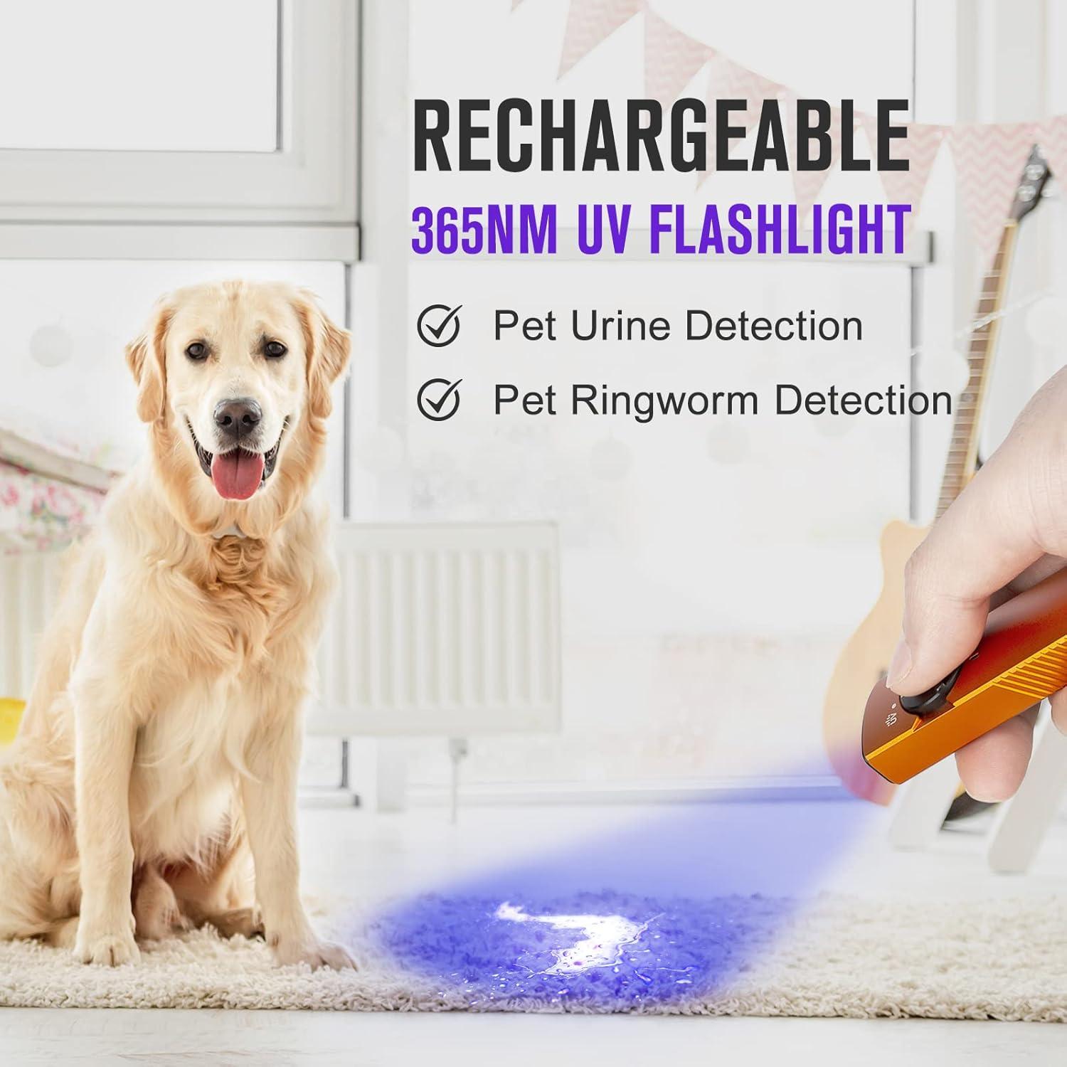 image:imageOLIGHT Arkfeld UV Rechargeable EDC Flashlight 1000 Lumens White LED and 365nm Blacklight Combo for Outdoors Emergency Working Pet Urine Detection Orange CW
